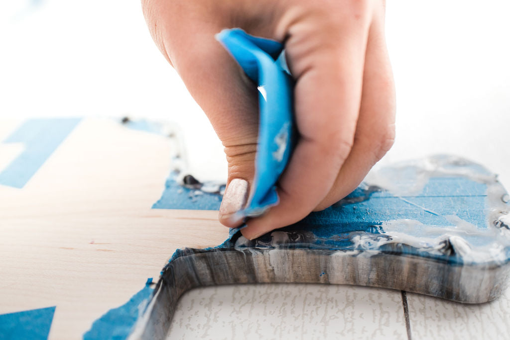Marbled Resin Wood Board Craft Party Pack