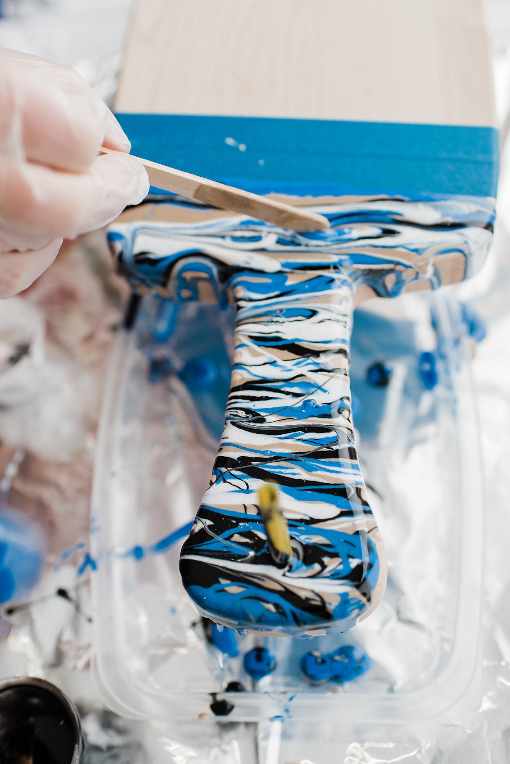 Marbled Resin Wood Board Craft Party Pack